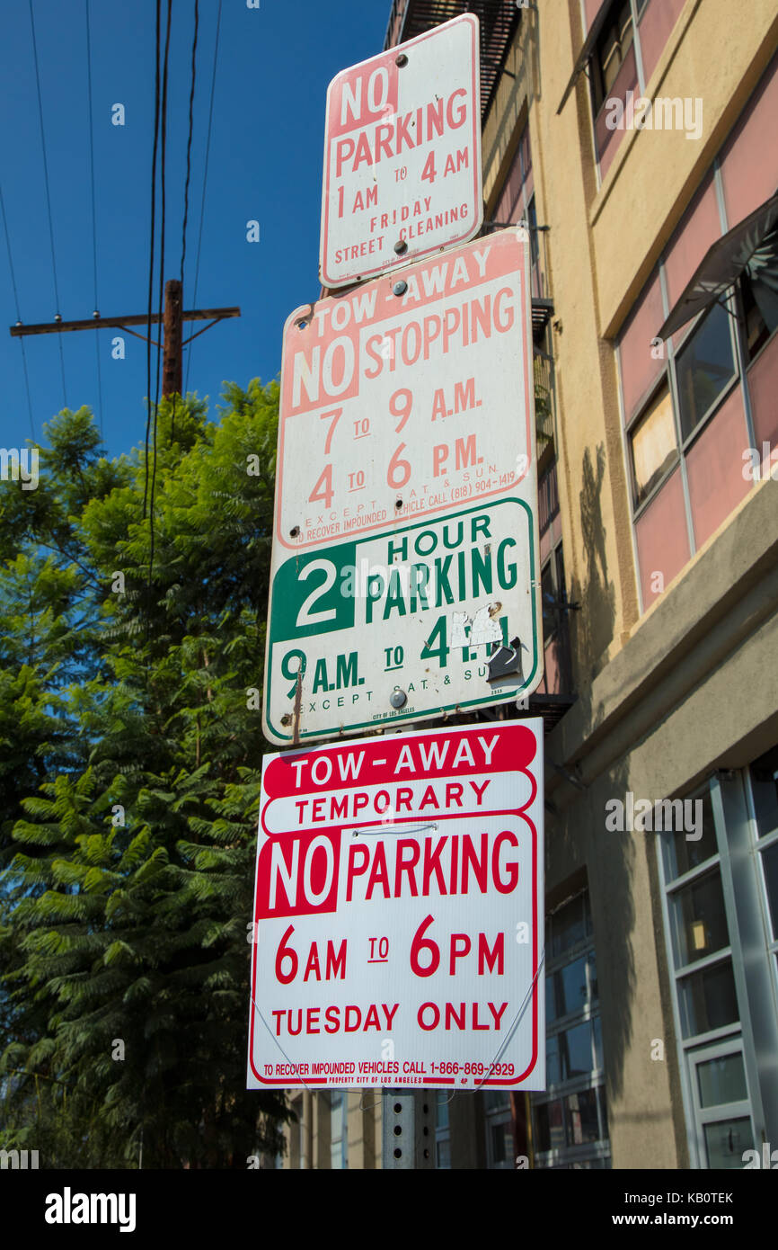 Confusing street signs Stock Photo