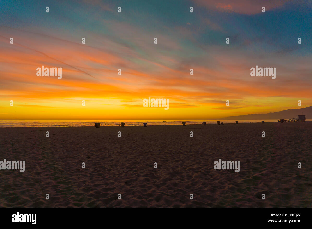 Sunset at Venice Beach, California Stock Photo Alamy