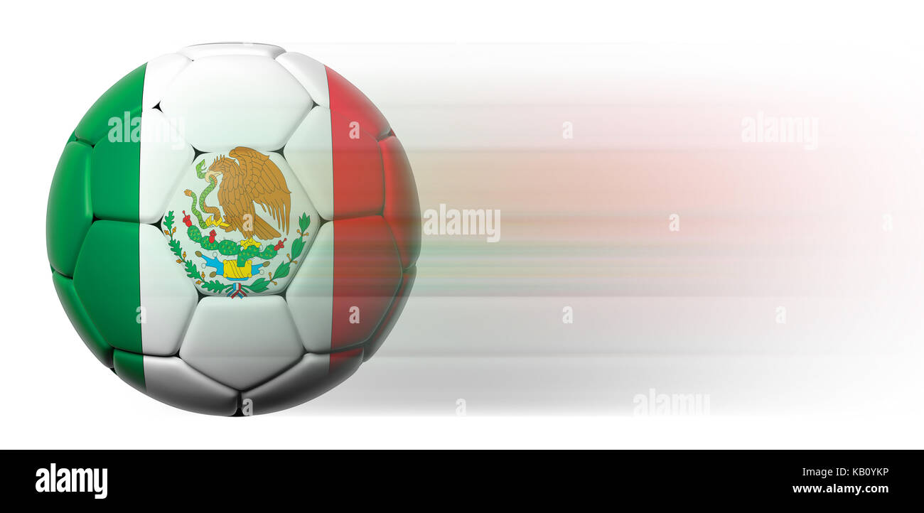 Soccer ball with Mexican flag in motion isolated Stock Photo Alamy