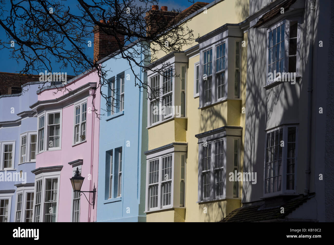 Colourful buildings on Holywell Street, Oxford, UK Stock Photo