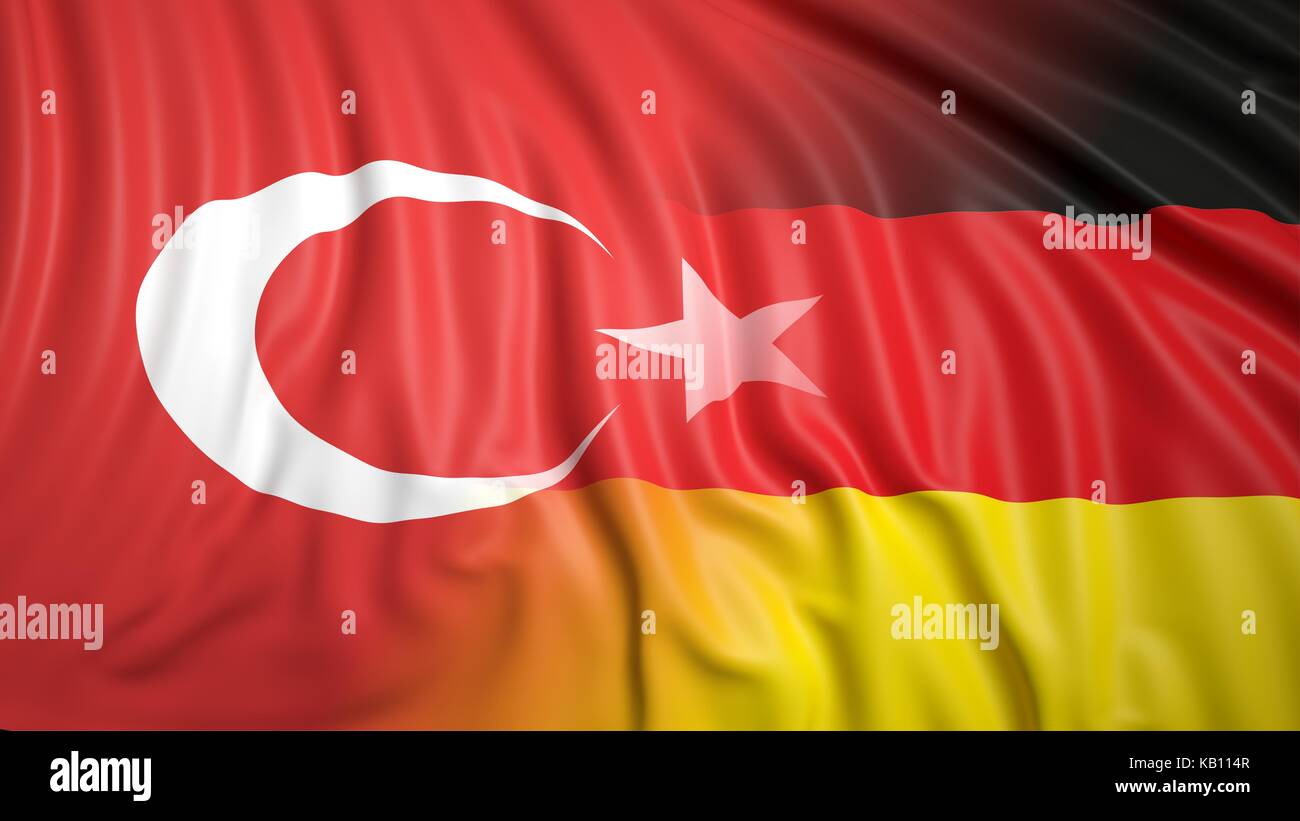 Closeup of Turkish and German flags Stock Photo Alamy