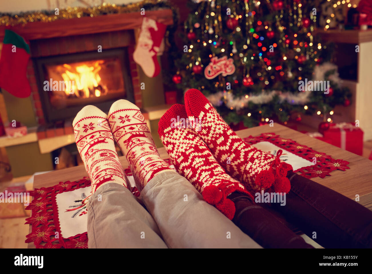 Christmas Fireplace socks  comes as a set of 2