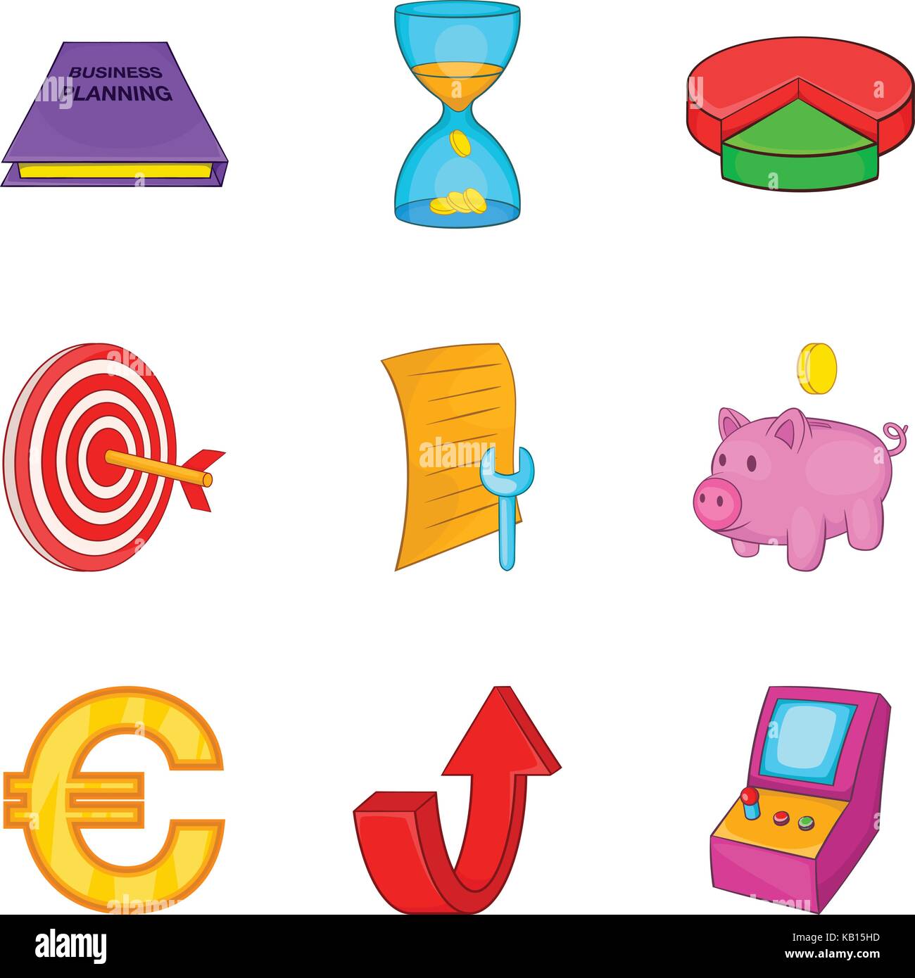 Budget calculation icons set, cartoon style Stock Vector Image & Art ...