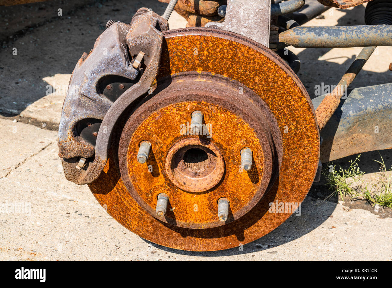 Rusty Brake Rotor in a Junkyard I Stock Photo Alamy