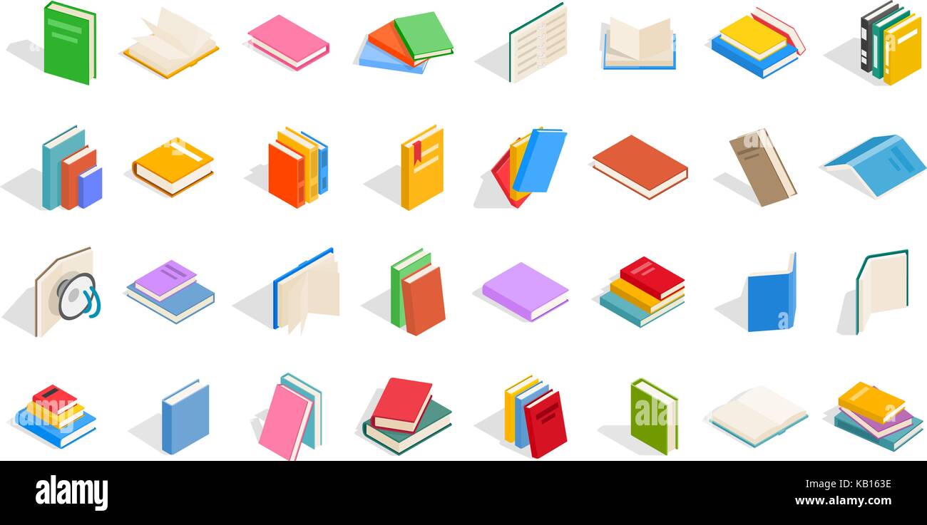 School books icon set, isometric style Stock Vector Image & Art - Alamy