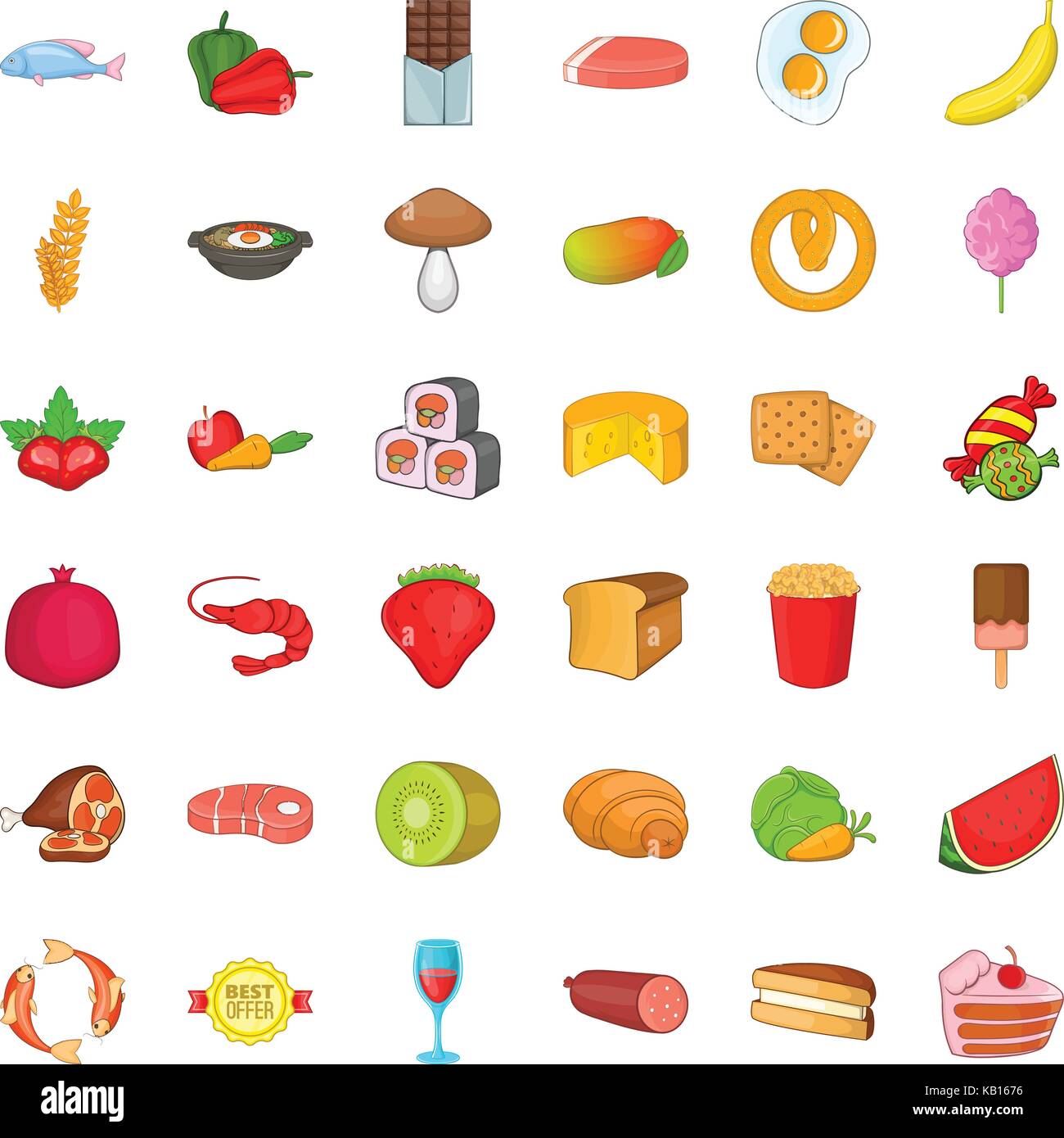 Fresh fruit icons set, cartoon style Stock Vector Image & Art - Alamy