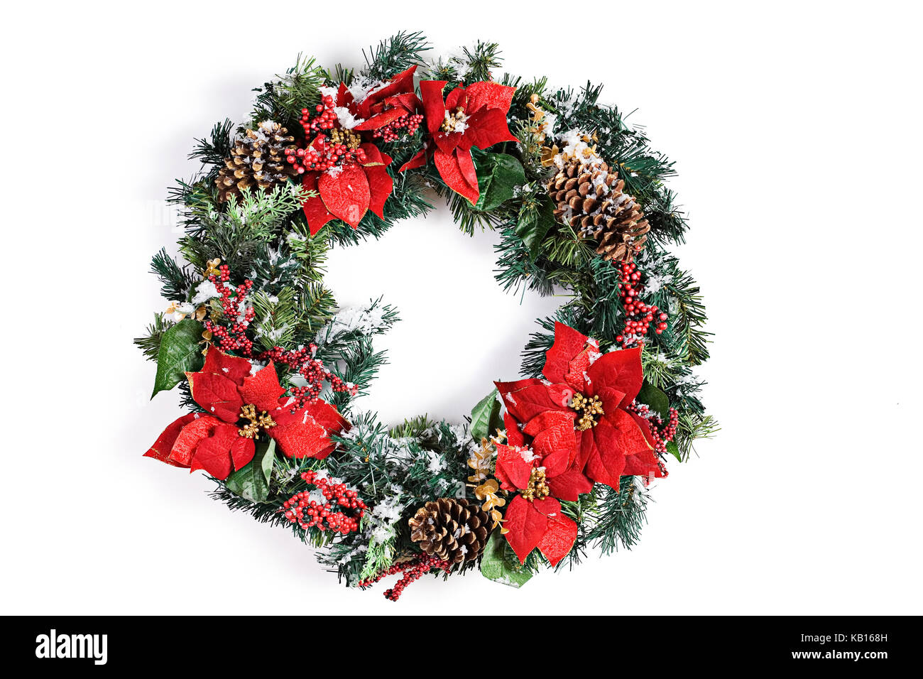 Isolated on white background Christmas holiday wreath Stock Photo - Alamy