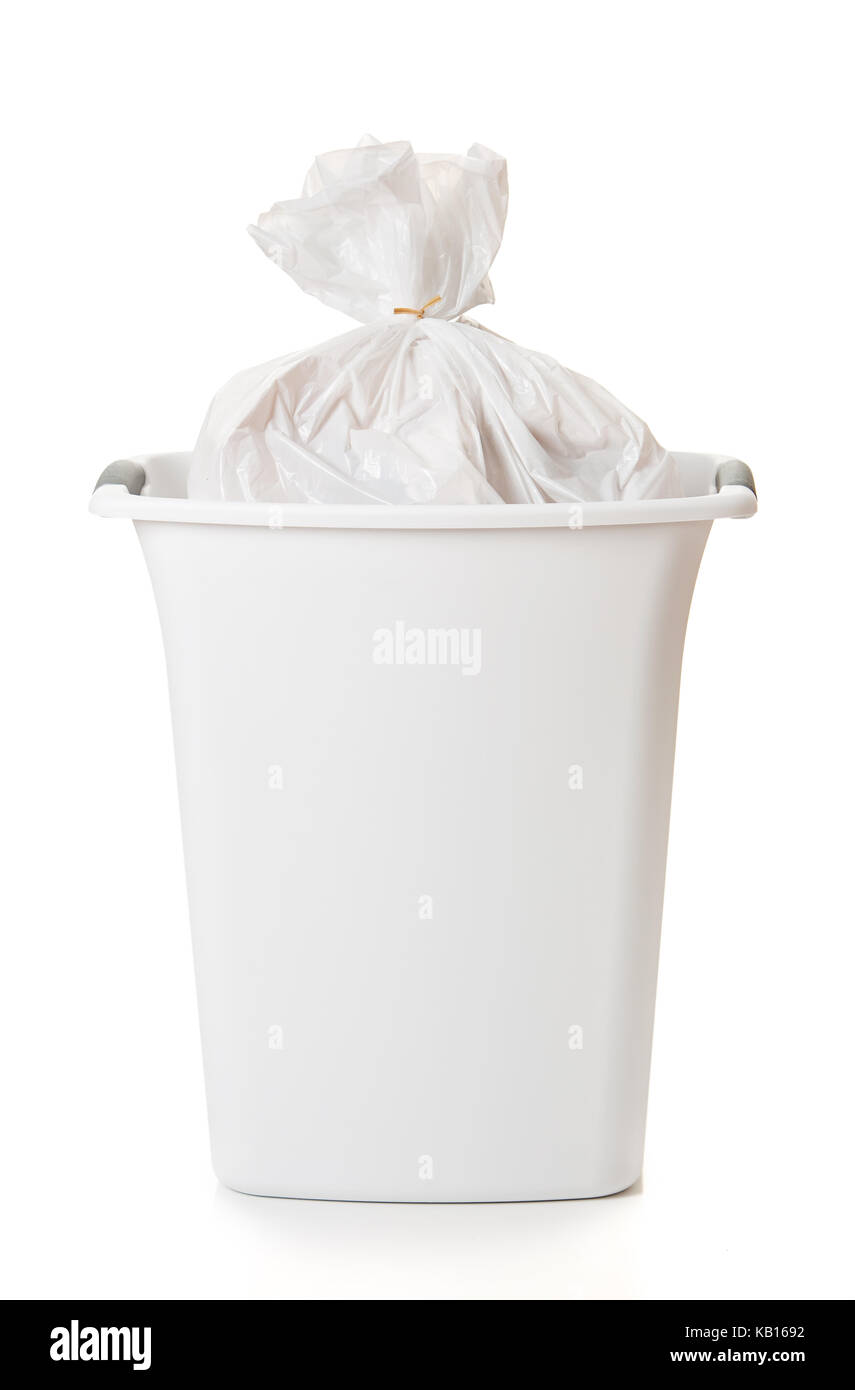 Garbage can and bag Stock Photo Alamy