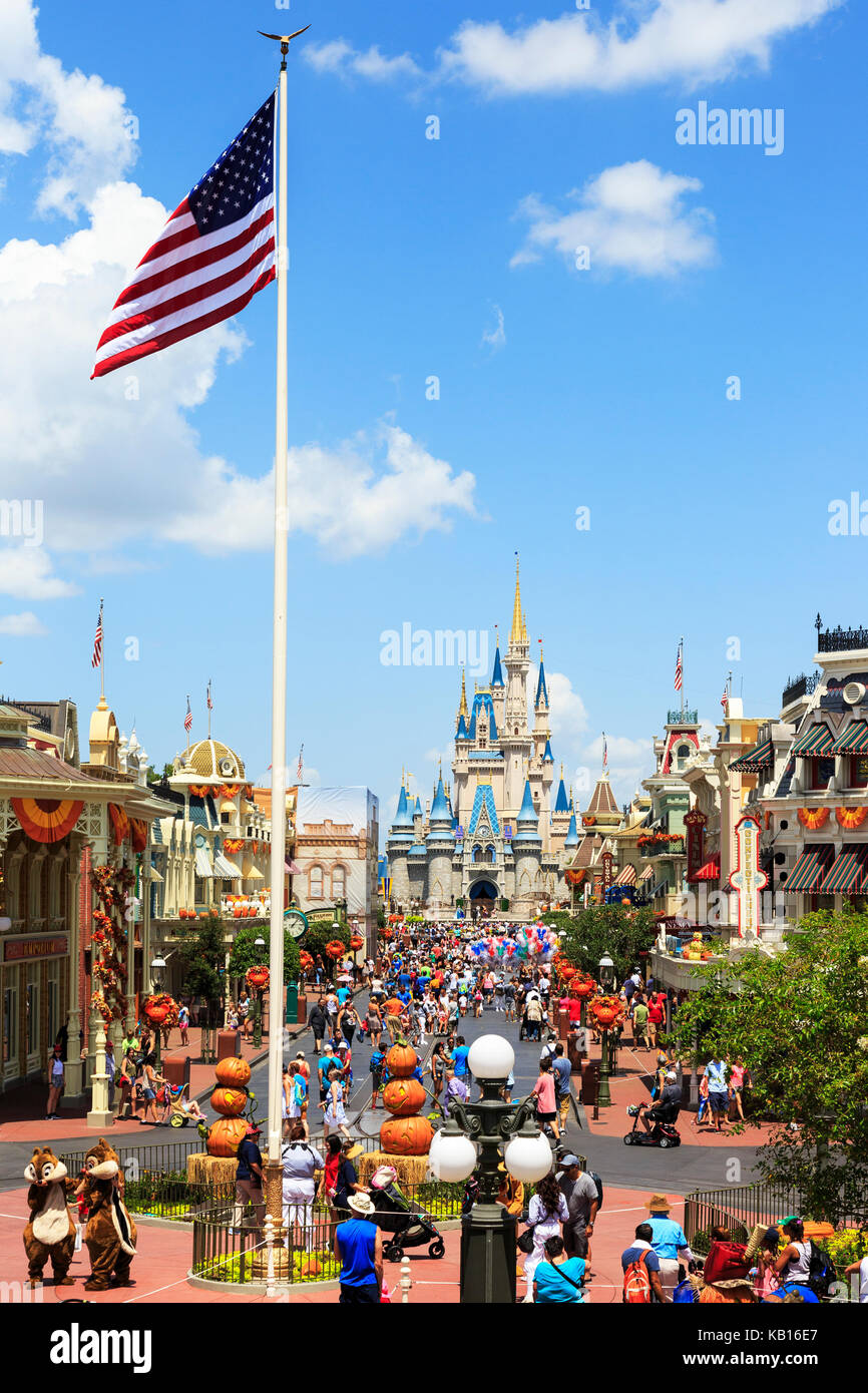 Walt Disney's Magic Kingdom theme park, showing the fairytale castle