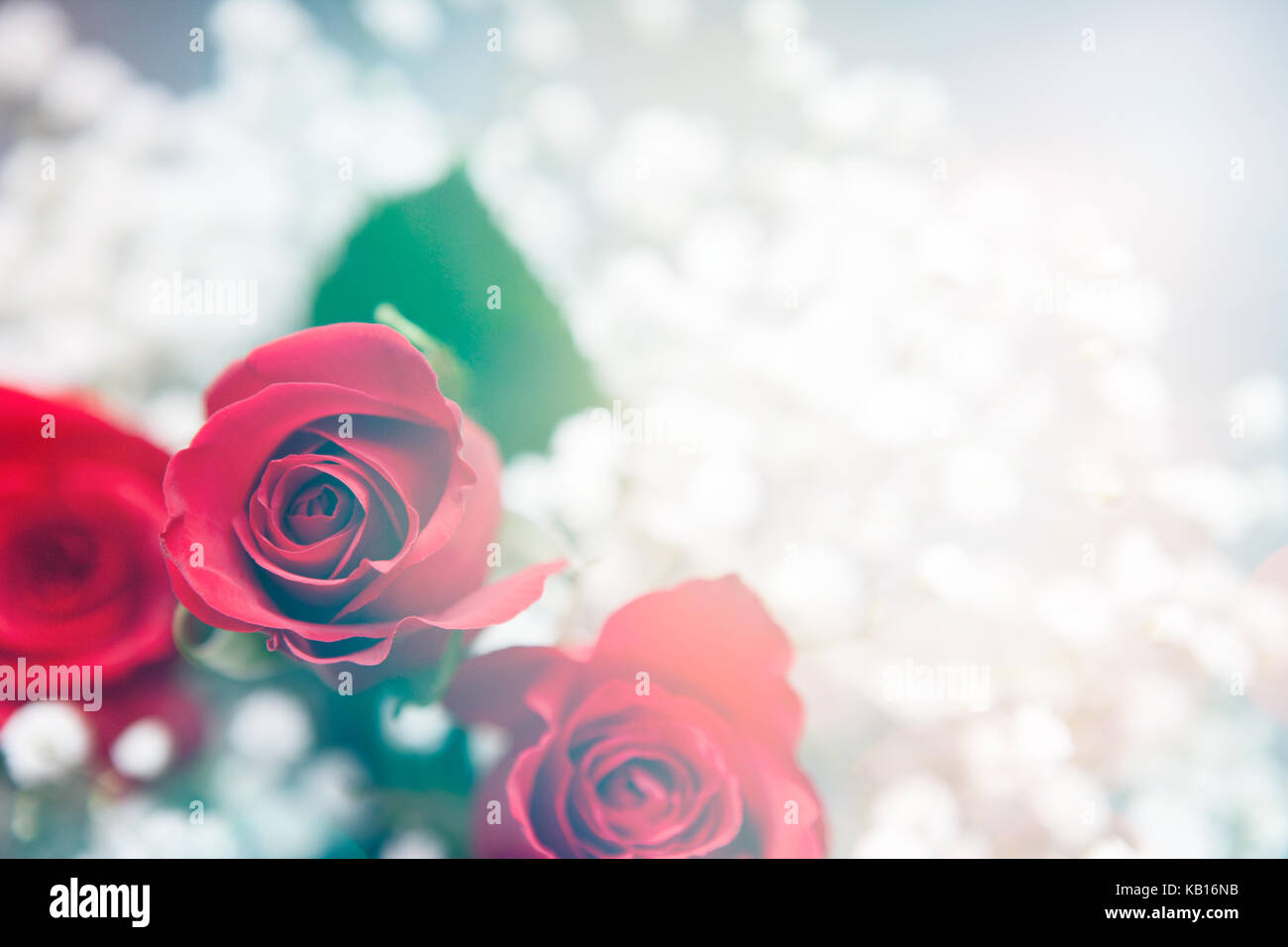 Series of images with roses, candy, champagne, that evoke the holiday. Stock Photo