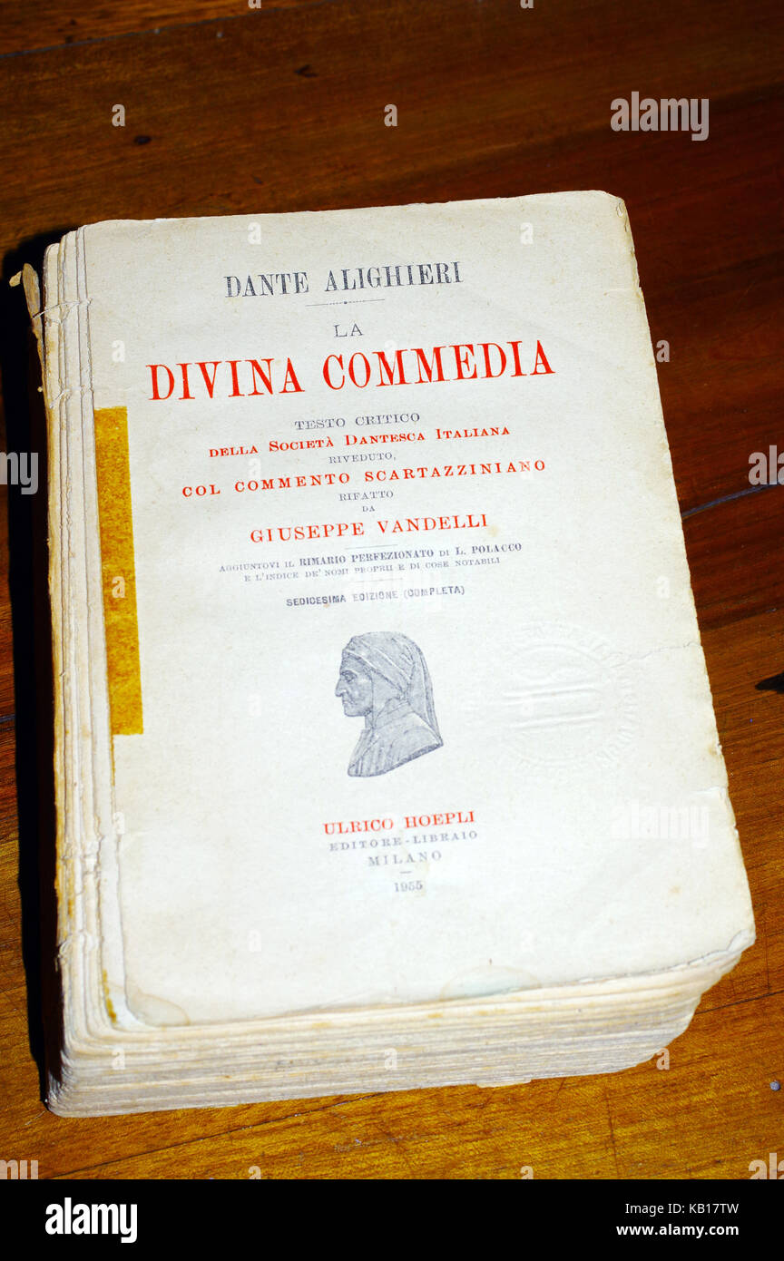Old book 'La Divina Commedia' 1955 edition Stock Photo