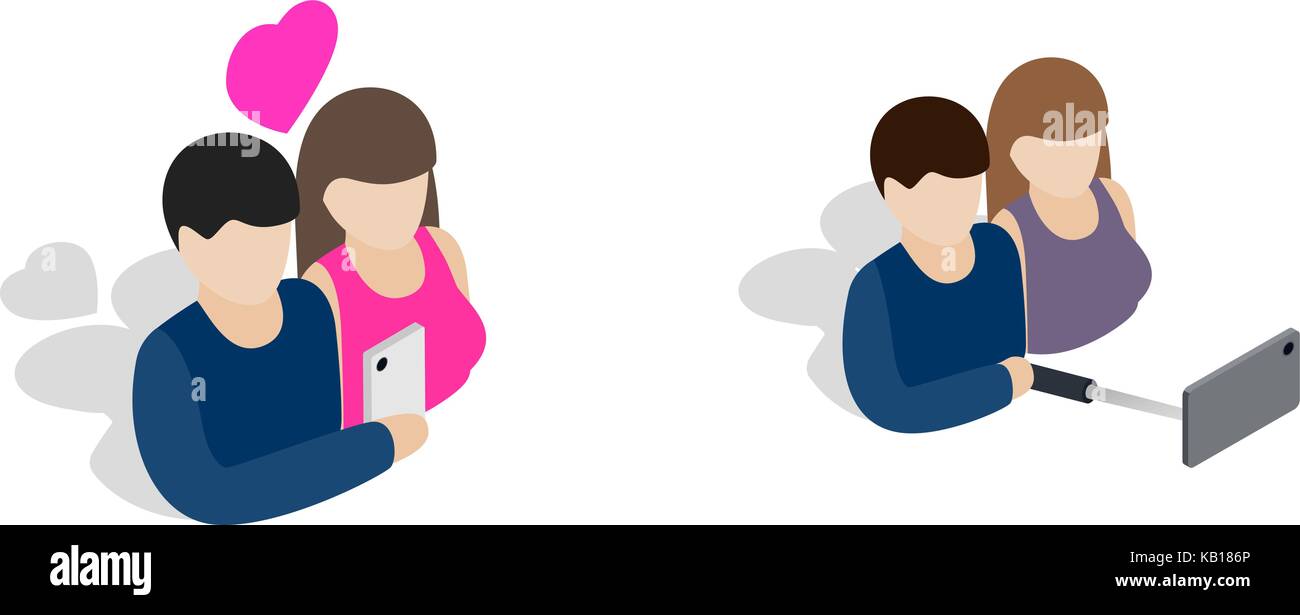 Couple icon set, isometric style Stock Vector Image & Art - Alamy