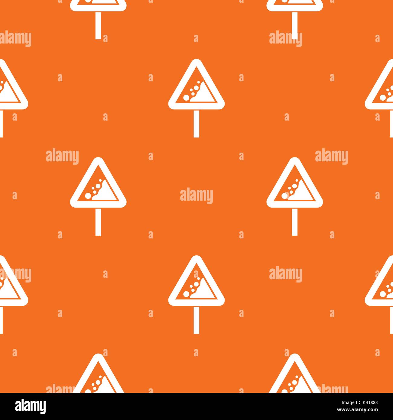 Falling rocks warning traffic sign pattern seamless Stock Vector Image ...