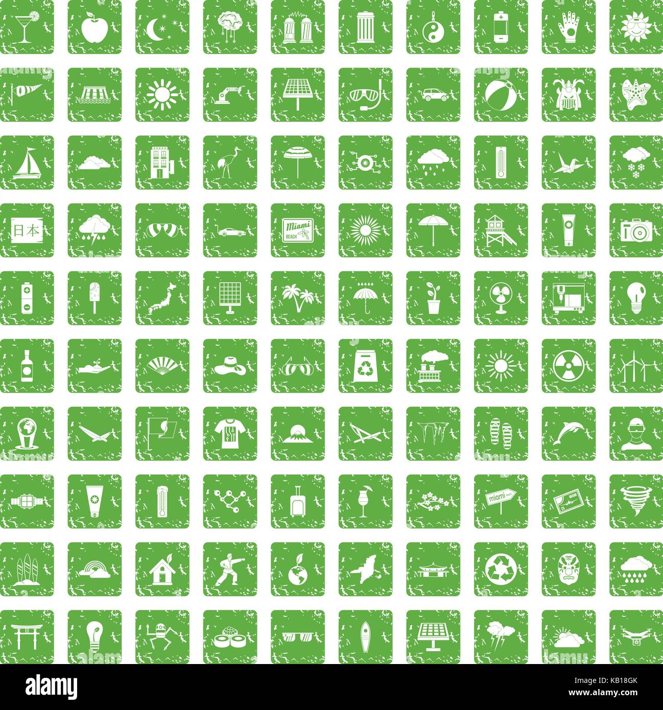 100 sun icons set grunge green Stock Vector Image & Art - Alamy
