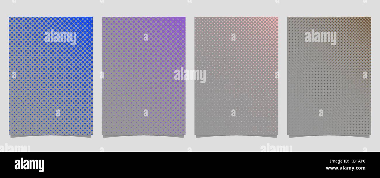 Abstract halftone circle pattern cover design template set - vector ...