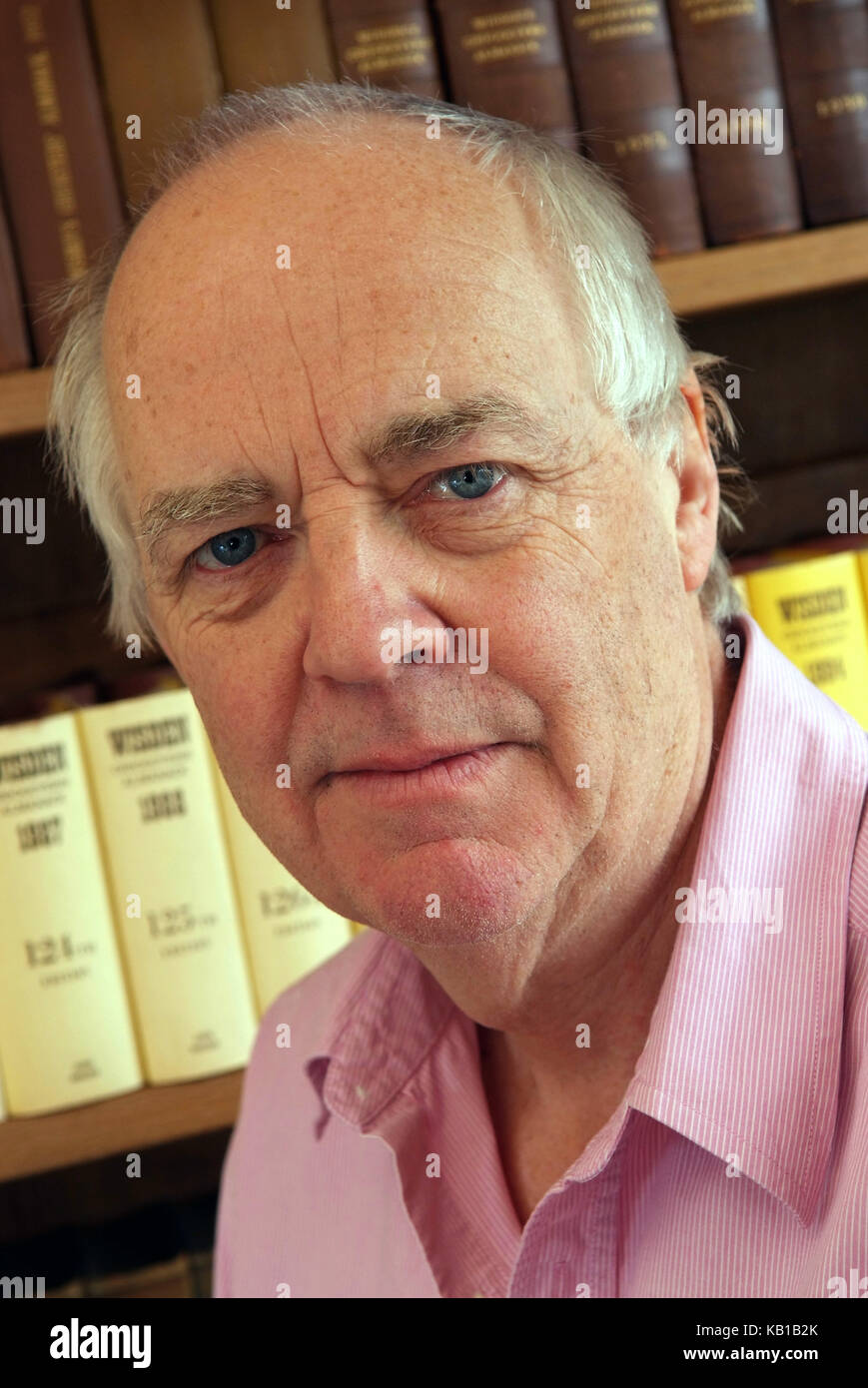 Sir Tim Rice with his collection of Wisden's Almanac at his holiday ...