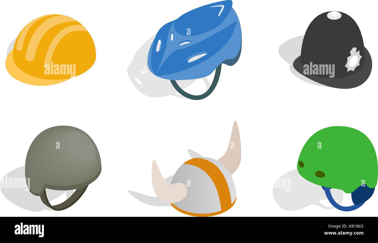 Different helmet icon set, isometric style Stock Vector Image & Art - Alamy