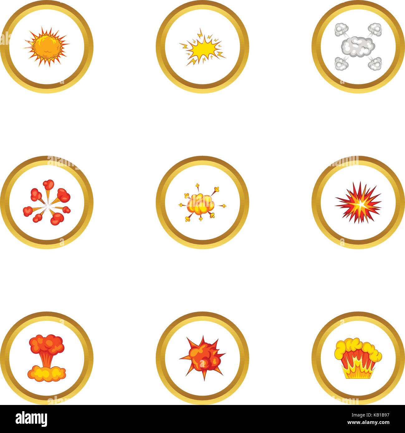 Game explosion icons set, cartoon style Stock Vector Image & Art - Alamy