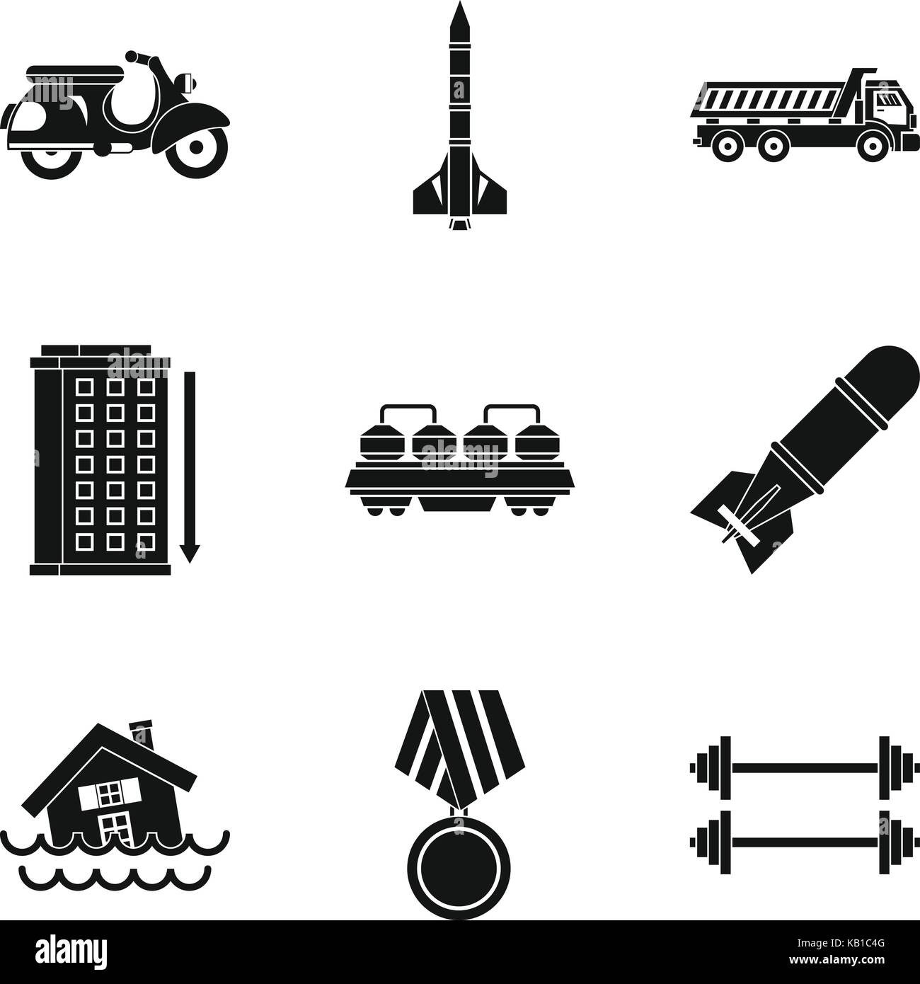 Battle icons set, simple style Stock Vector Image & Art - Alamy