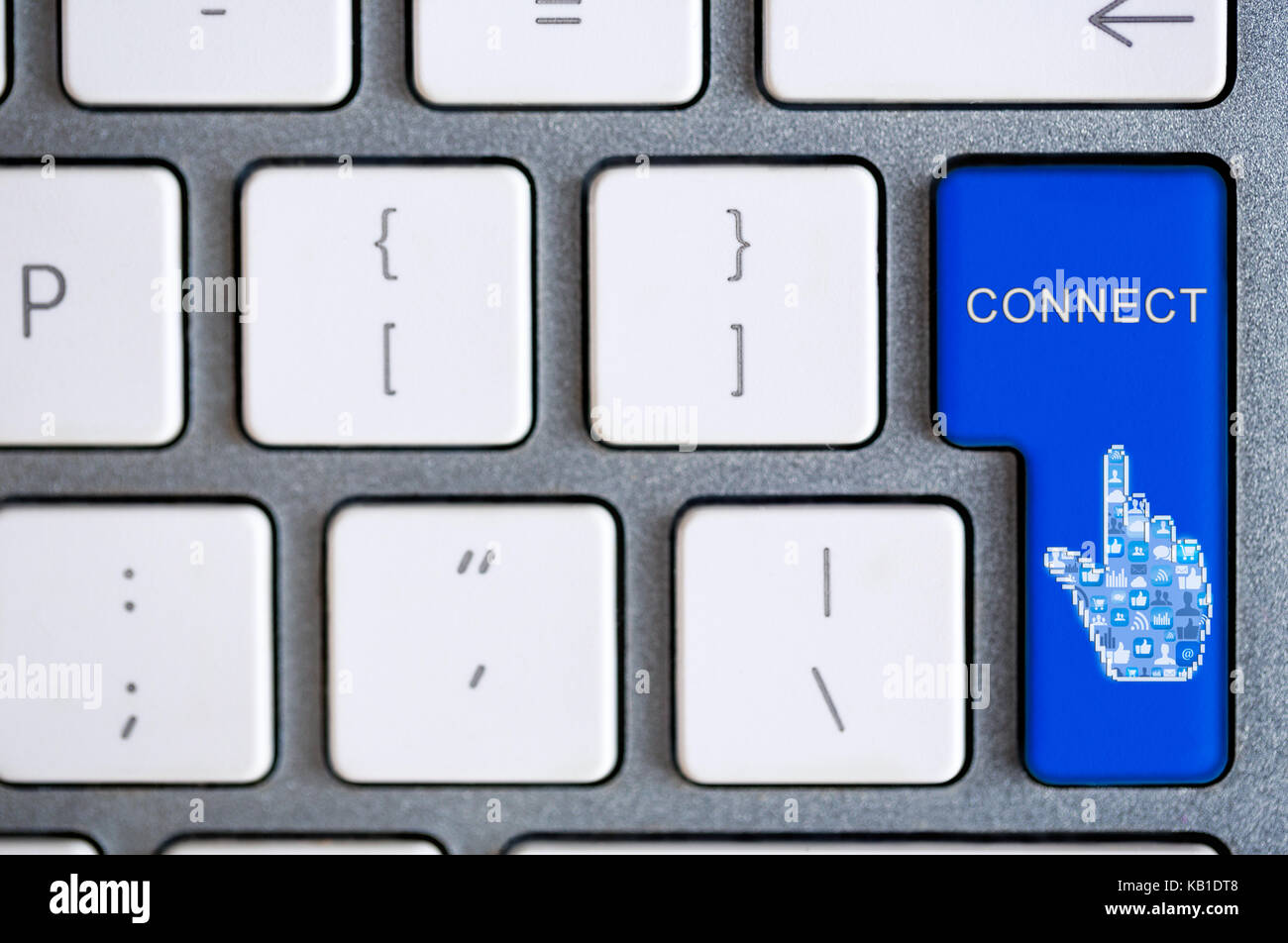 blue connect button on keyboard Stock Photo Alamy