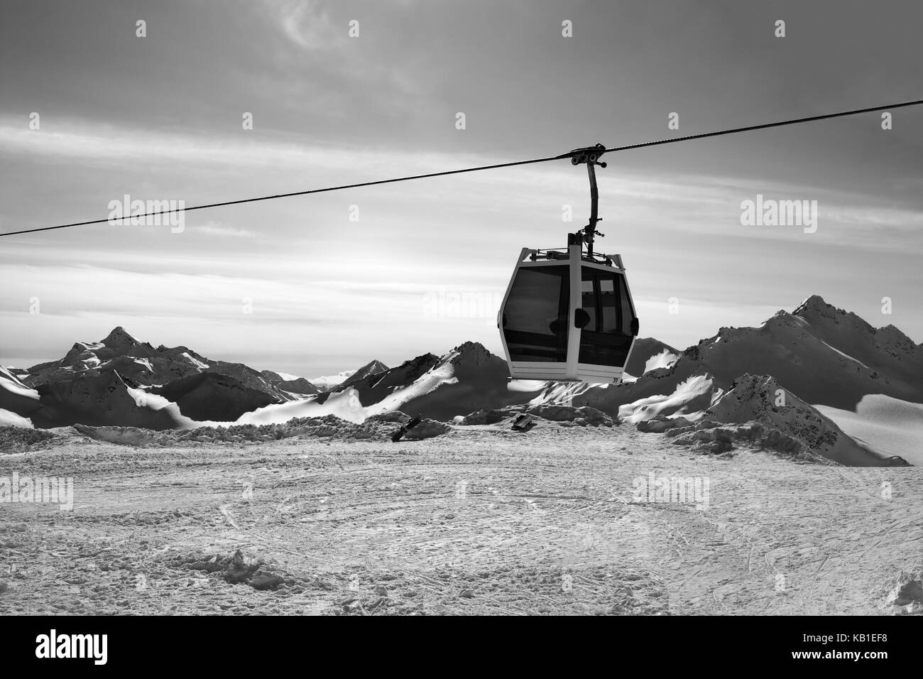 Funicular in caucasus mountains Black and White Stock Photos & Images ...