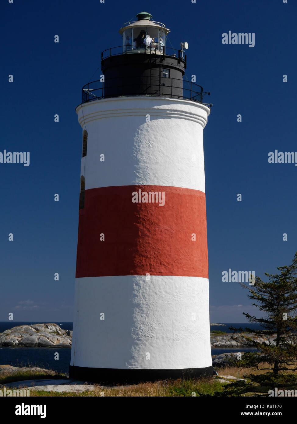 The lighthouse of Söderarm, outside of Räfsnäs, Gräddö, Rådmansö in the Roslagen archipelago of Stockholm, Sweden, Europe. Stock Photo