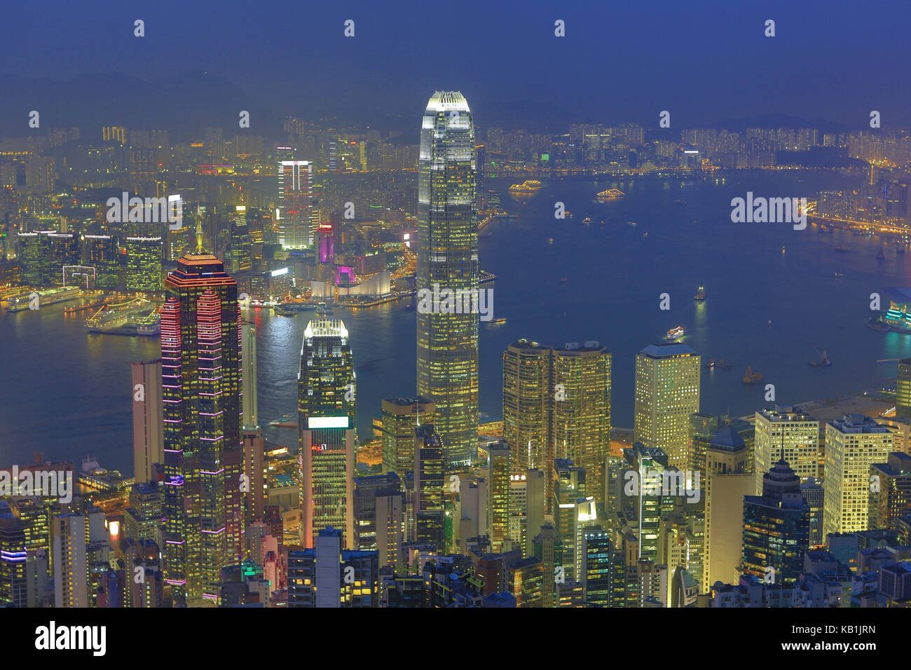 View at the financial centre and business centre, part of town Central, Hong Kong, Stock Photo