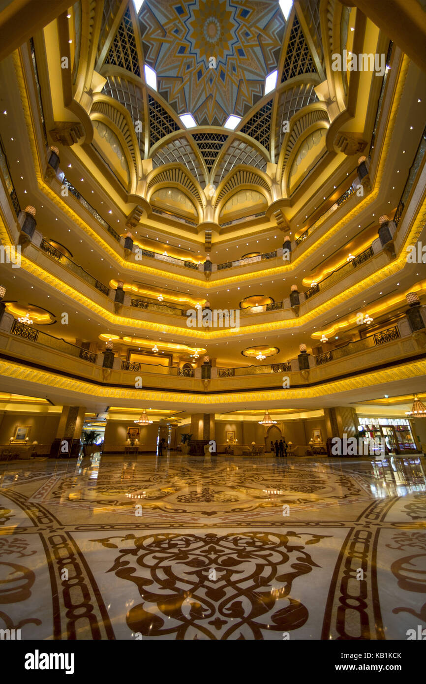 Interior shot of the emirate Palace hotels, Abu Dhabi, Stock Photo