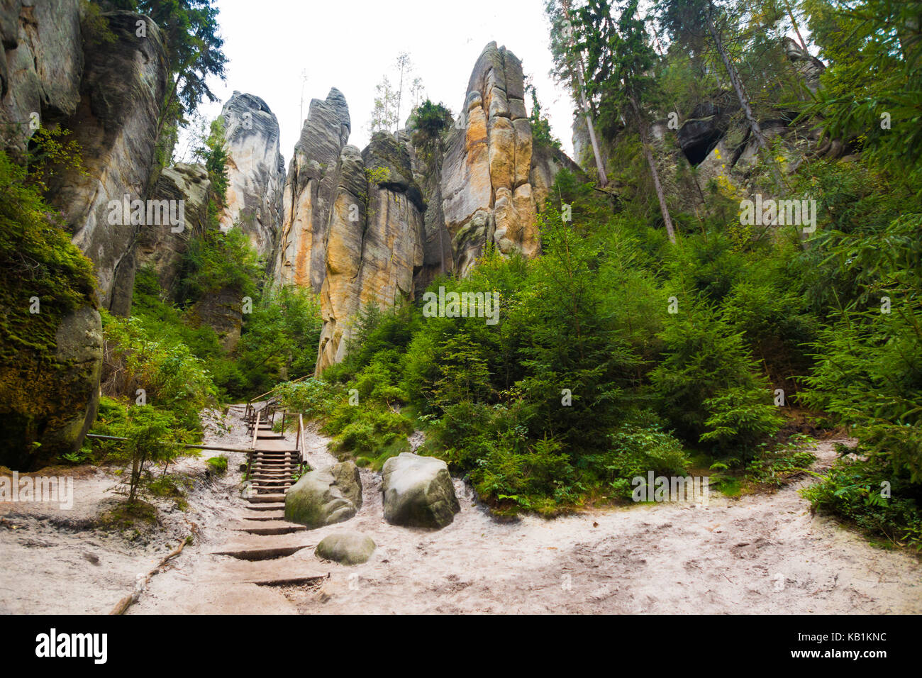 Unique rocks mountain Adrspasske skaly in national park Adrspach in ...