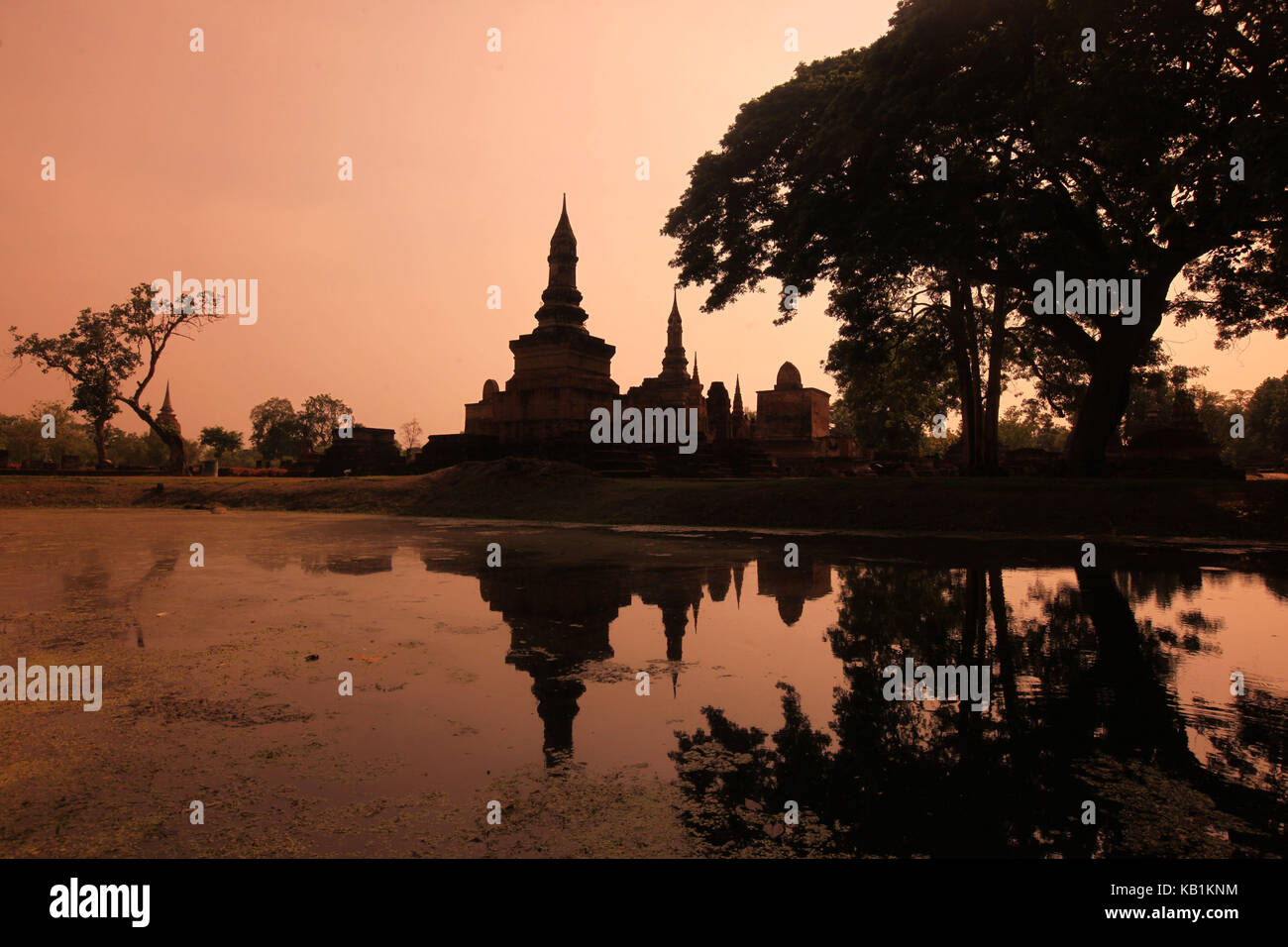 Asia, South-East Asia, Thailand, Sukhothai, historical park, temple, Wat Mahathat, Stock Photo