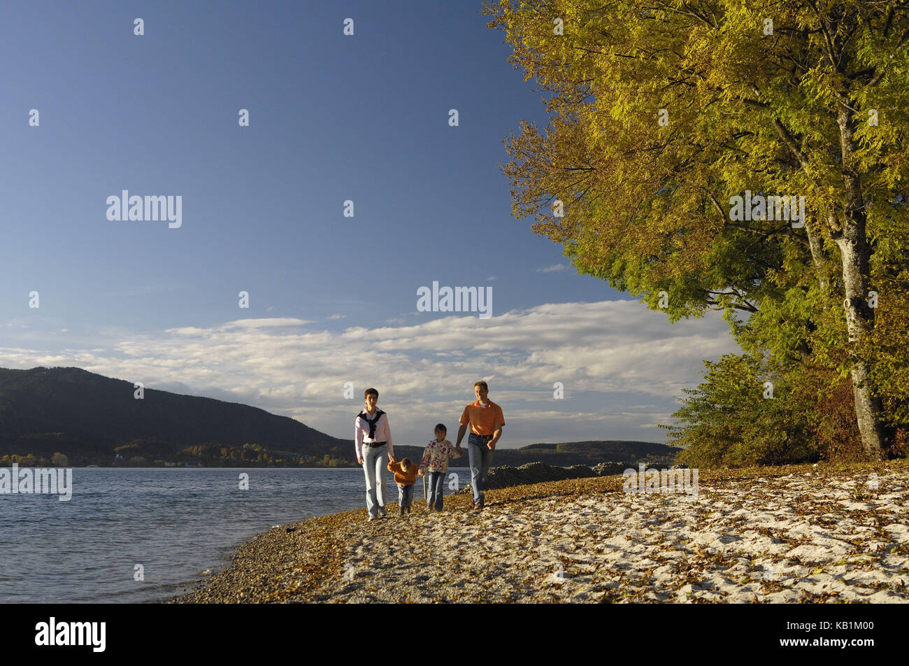 family hiking at the Tegernsee, Bavaria, Germany Stock Photo - Alamy