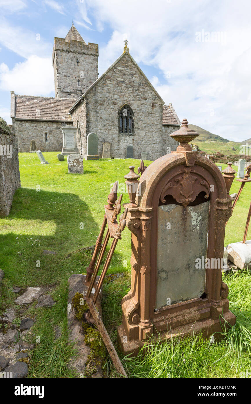 St Clements Church, Rodel in Harris, an island in the Scottish Outer Hebrides Stock Photo