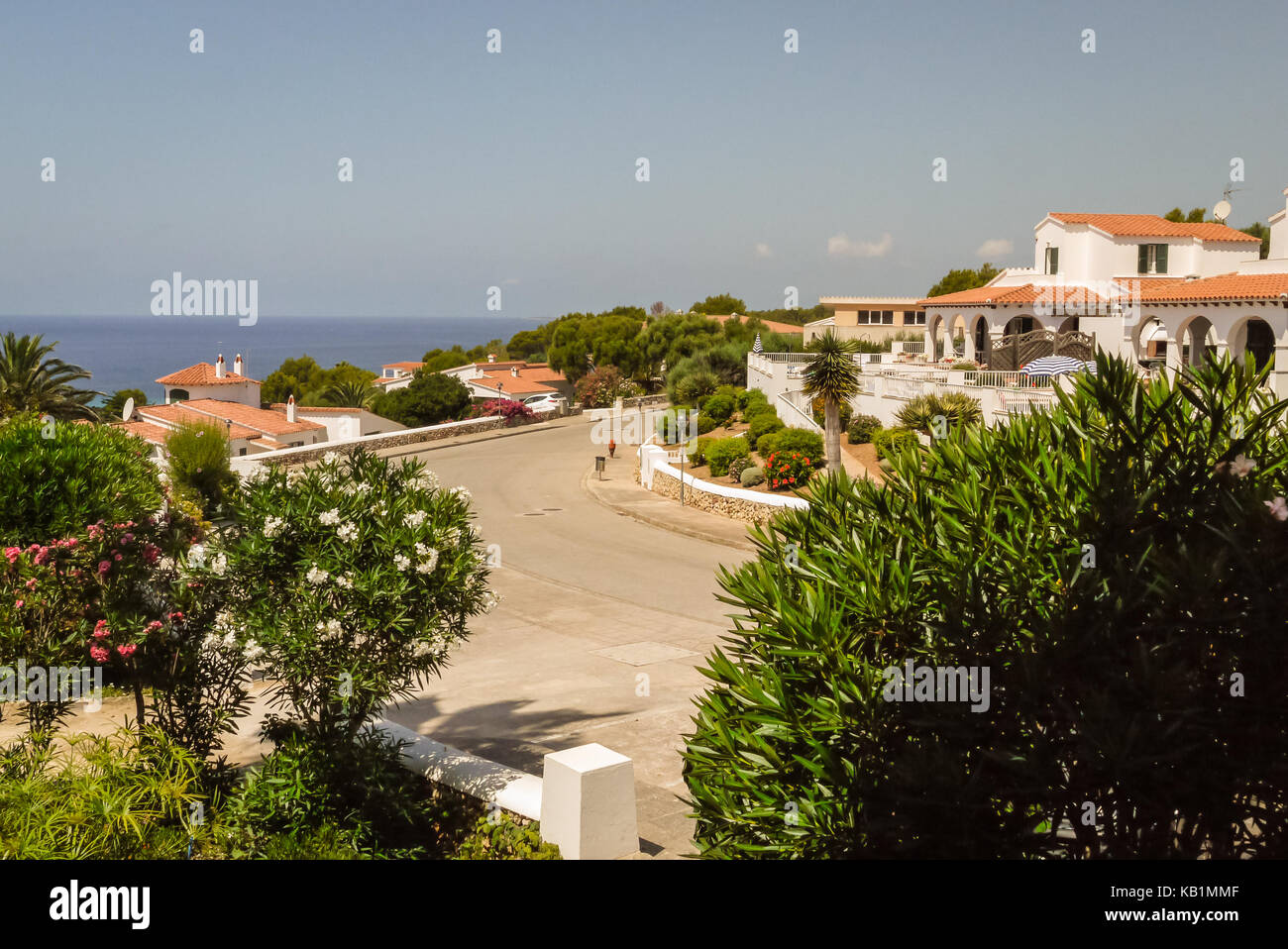 Overlooking the Villas of Santo Tomas, Menorca Stock Photo