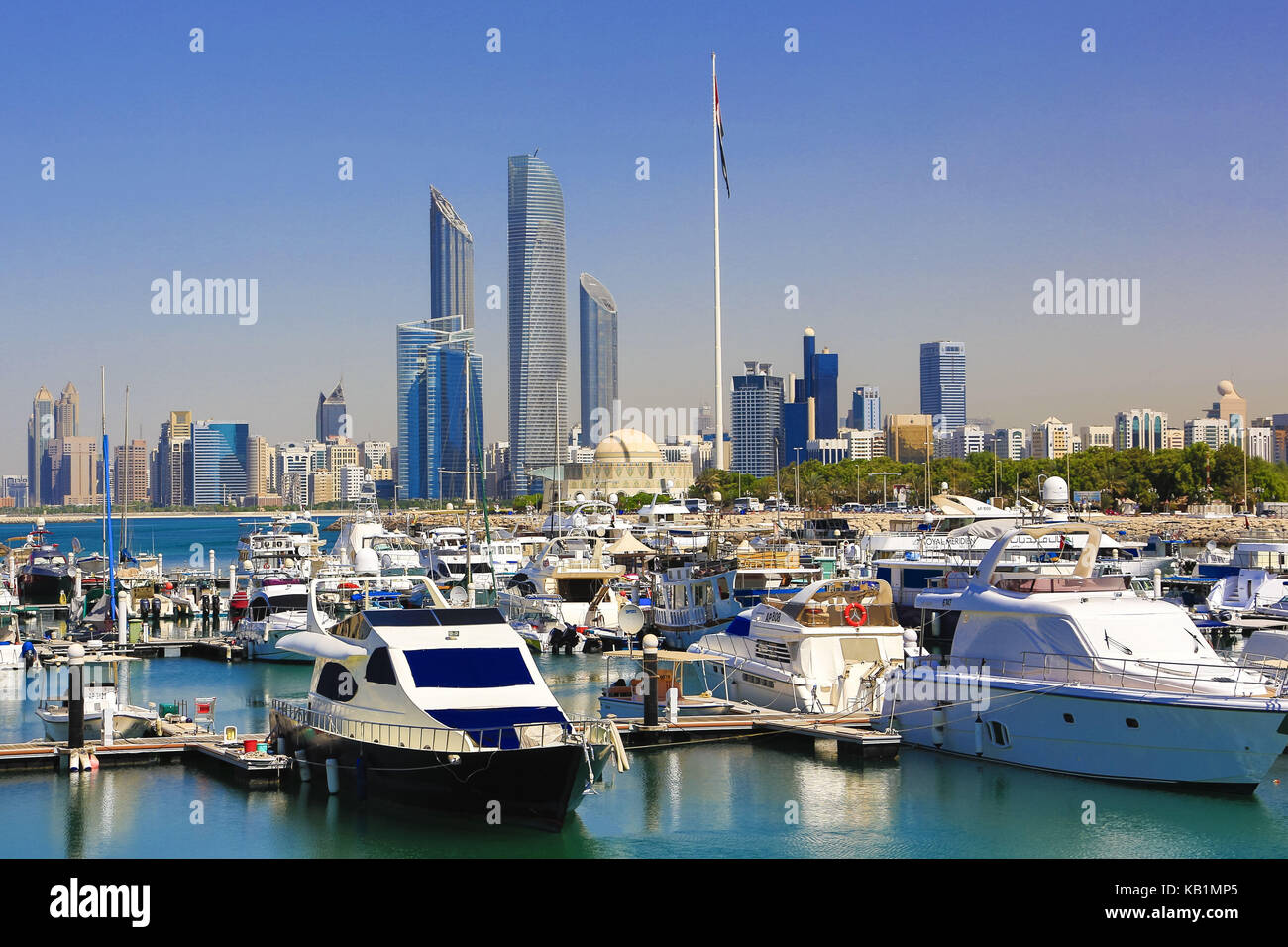 View at the skyline of Abu Dhabi, Stock Photo