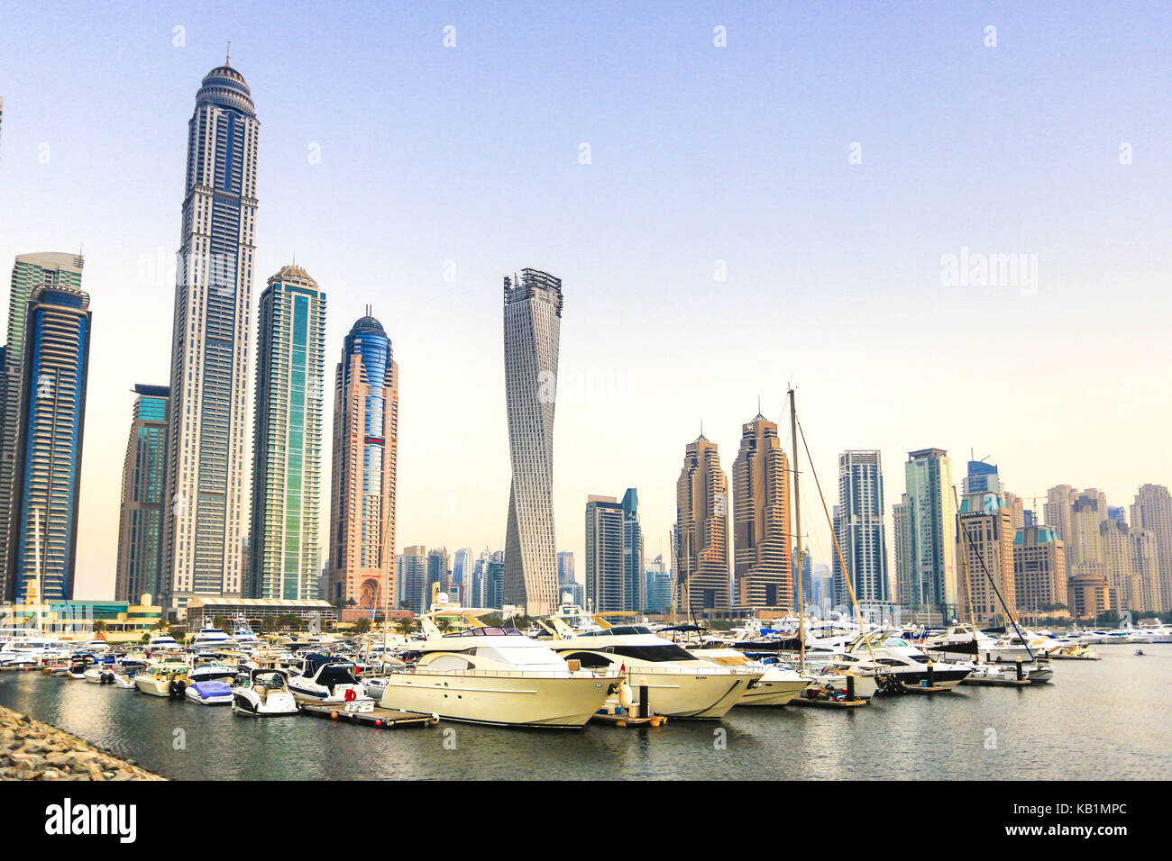 View at the skyline of Dubai Stock Photo - Alamy