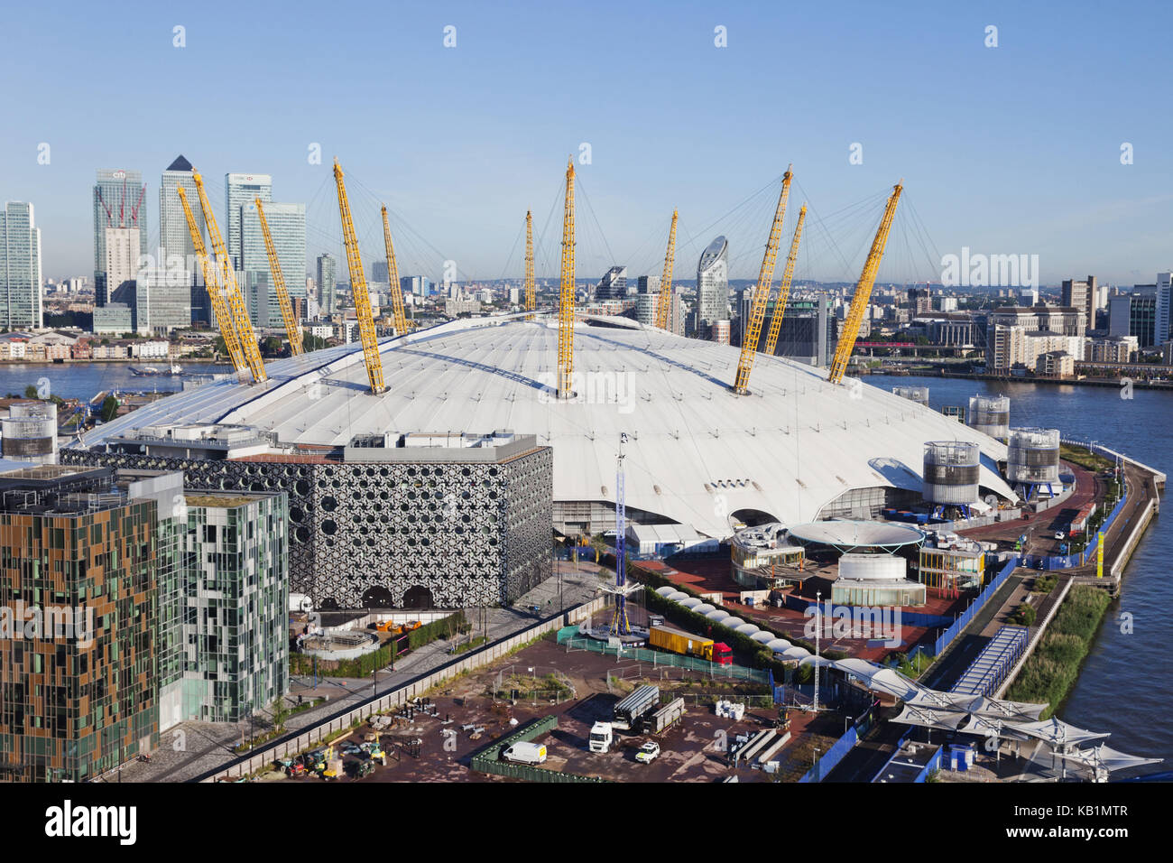England, London, O2 arena, overview, dock country, skyline, Stock Photo