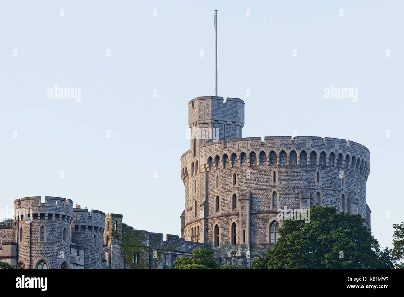 England, Berkshire, Windsor, Windsor Castle, round tower, Stock Photo