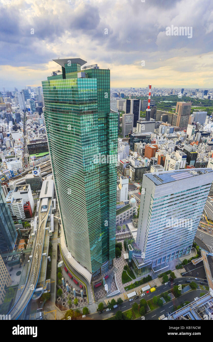View at the Shiodome city centre, Tokyo, Stock Photo