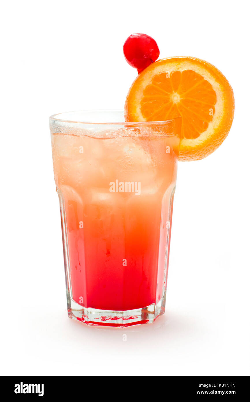 Cocktail, tequila Sunrise (tequila, orange juice, grenadine), Stock Photo
