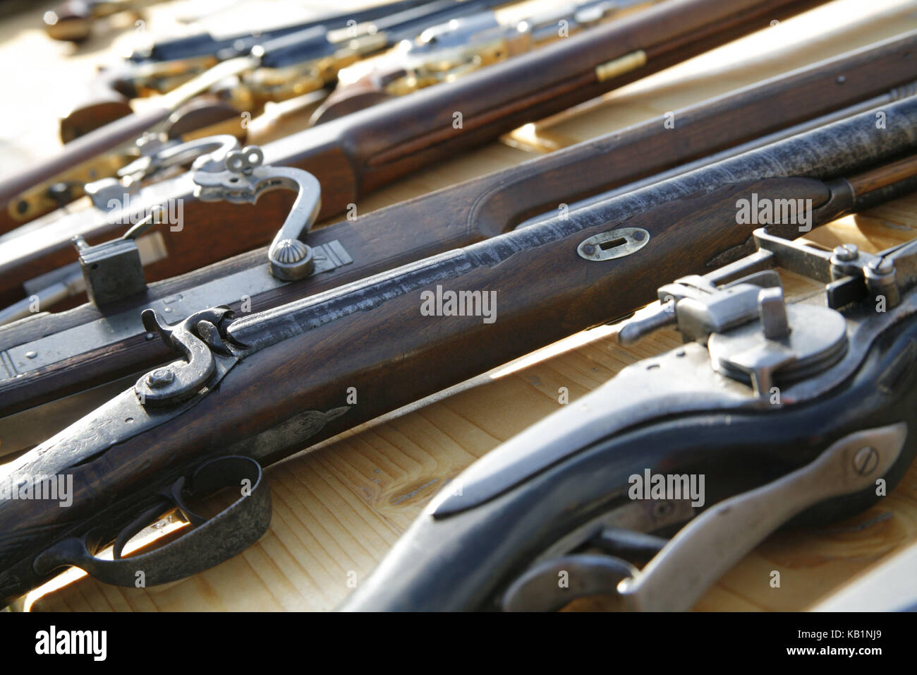 Old firearms, muzzle loaders, Stock Photo