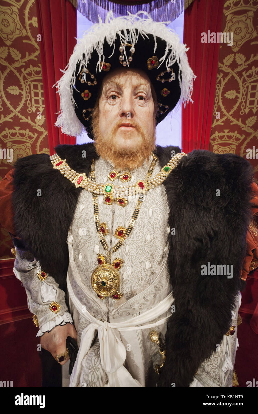 England, London, Madame Tussauds, wax figure, Heinrich VIII, Stock Photo