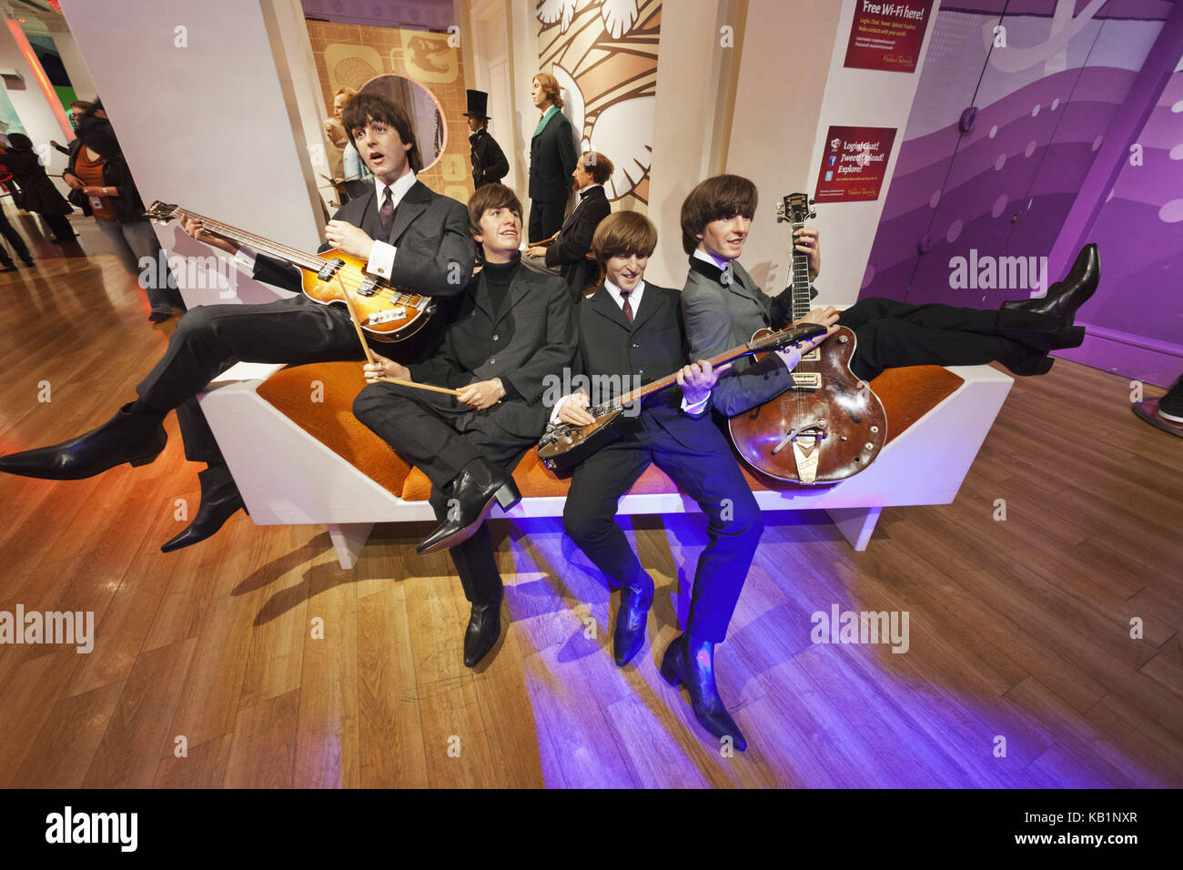 England, London, Madame Tussauds, wax figures, the Beatles, Stock Photo