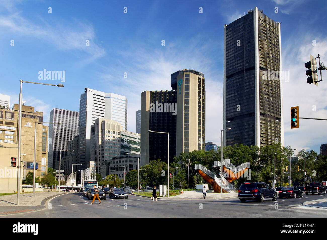 Entrance to downtown Montreal via Robert-Bourassa boulevard Stock Photo - Alamy