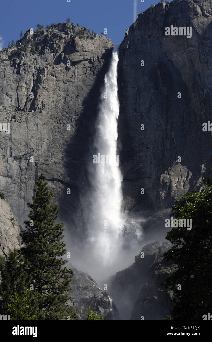 Bridalveil Falls in the Yosemite national park, the USA, Stock Photo