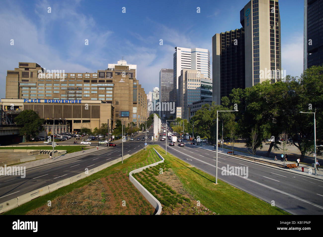 Entrance to downtown Montreal via Robert-Bourassa boulevard Stock Photo - Alamy