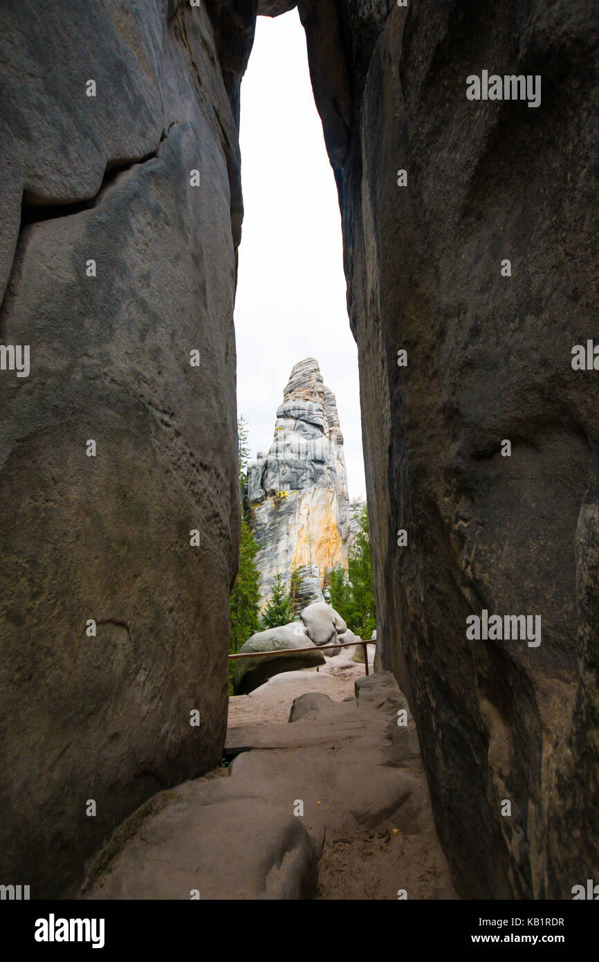 Unique rocks mountain Adrspasske skaly in national park Adrspach in ...