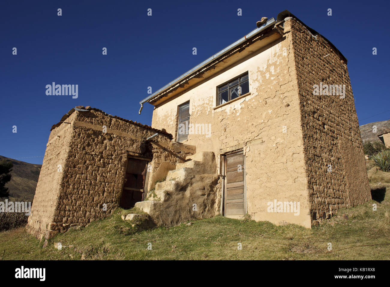 Bolivia, Titicacasee, Copacabana, Adobehaus, Stock Photo