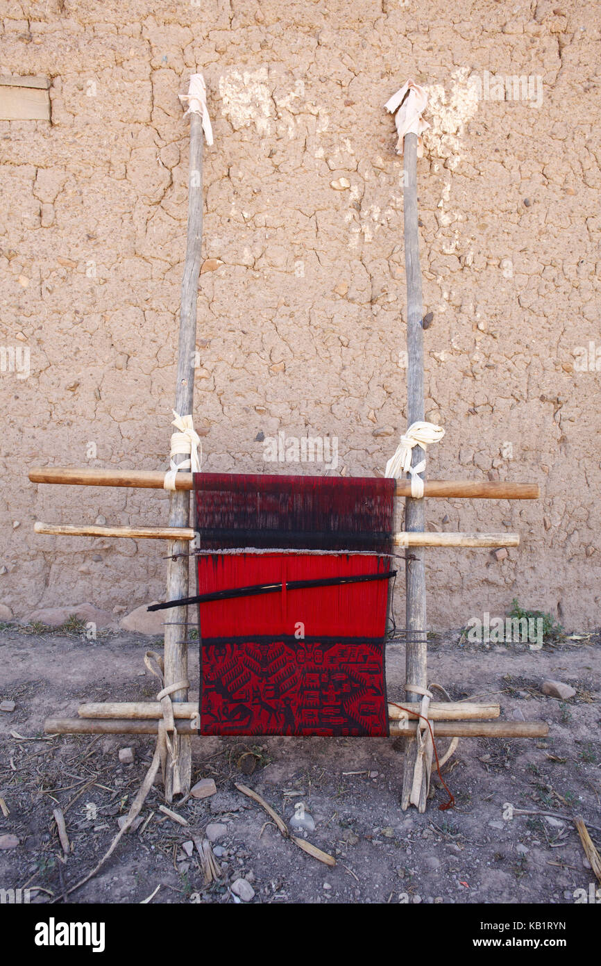 Bolivia, Potolo, Fairly Trade, textiles, loom, Stock Photo