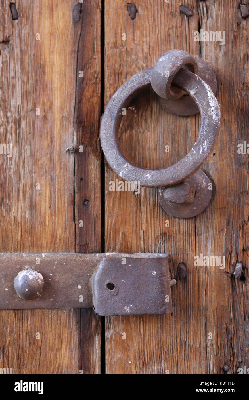 Verschoosen Tür aus Holz massiv Stock Photo