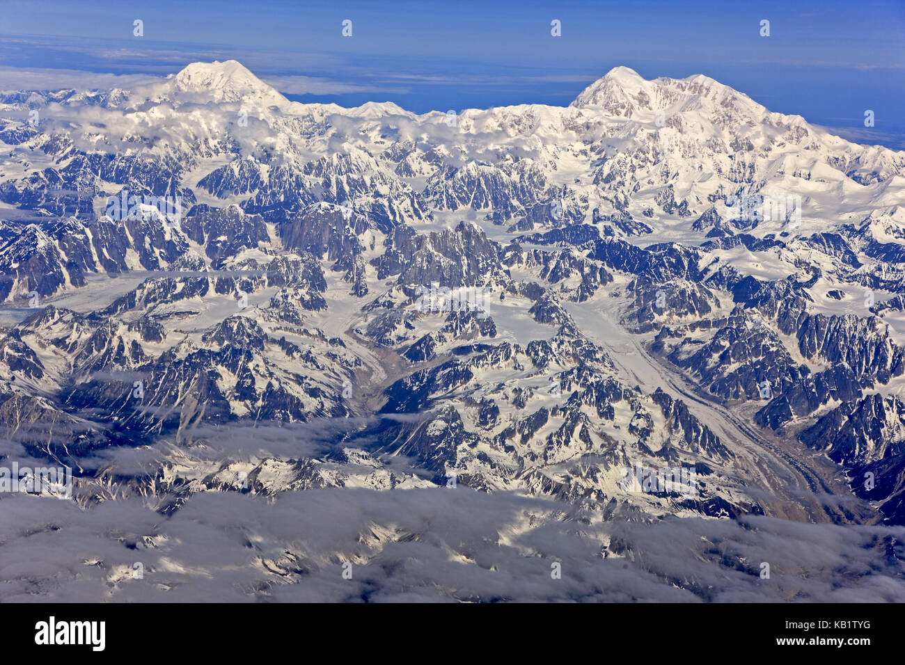 North America, the USA, Alaska, Alaska Range, Mount McKinley, Mount, Denali, Mount Foraker, Stock Photo